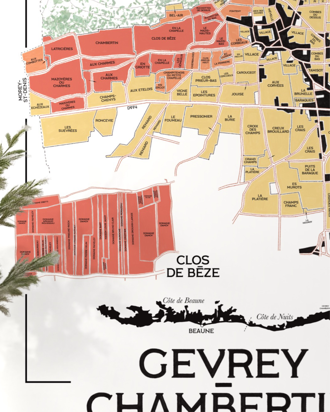 Poster “VinMap” Gevrey-Chambertin